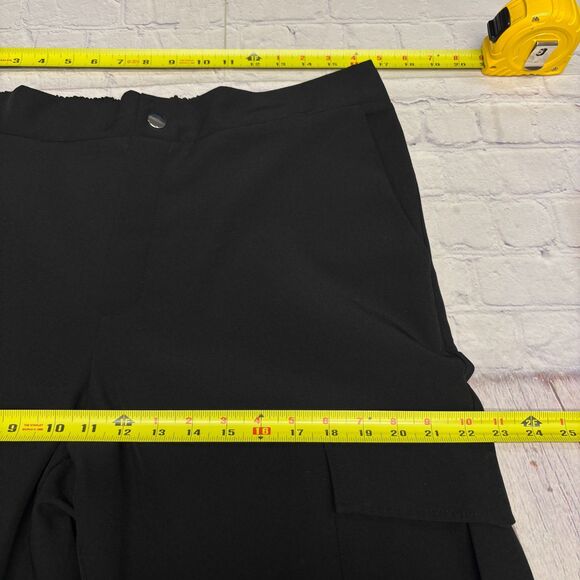 Zara Women Wide Leg Utility Cargo Pants Size XXL 2XL Black D061 -30 - Picture 3 of 16